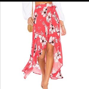 BB Dakota Red Flowy maxi Skirt Never Worn Medium